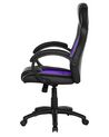 Silla de oficina reclinable de piel sintética negro/violeta FIGHTER_677325