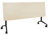 Schreibtisch heller Holzfarbton / schwarz 180 x 60 cm klappbar mit Rollen CAVI_922314