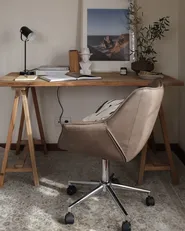 Desk Chair NEWDALE Faux Leather Light Brown_958281