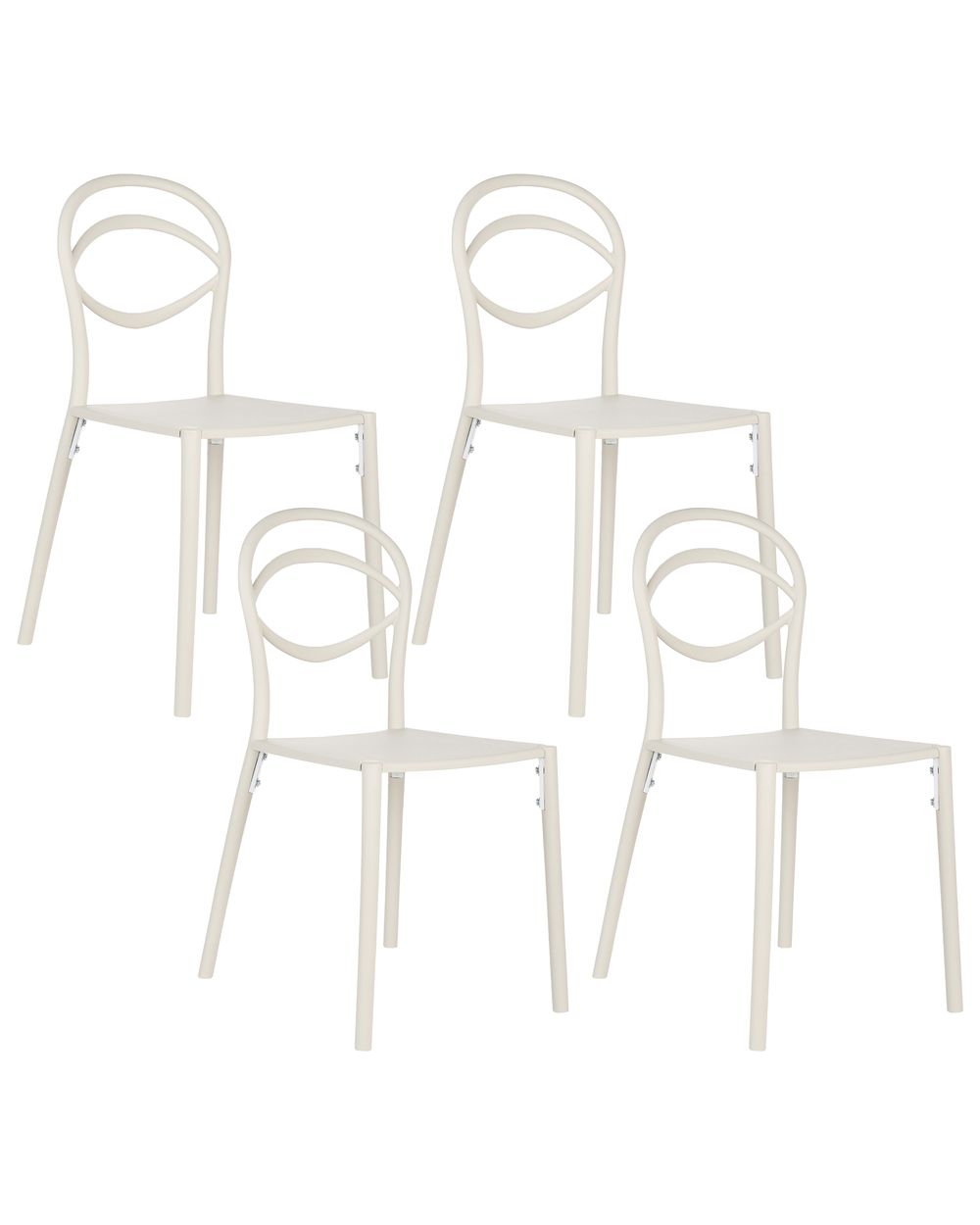 Set of 4 Garden Chairs COVOLO Off-White