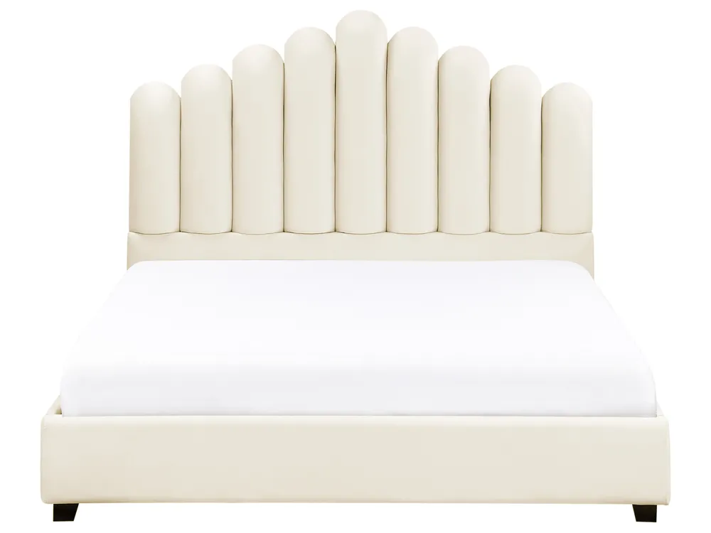 Wasserbett Samtstoff VINCENNES 140 x 200 cm Cremeweiß_974552