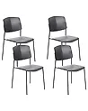Conjunto de 4 sillas de comedor ASTORIA Negro