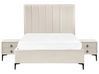 3 Piece Bedroom Set Boucle EU Double Size Off-White SEZANNE_939752