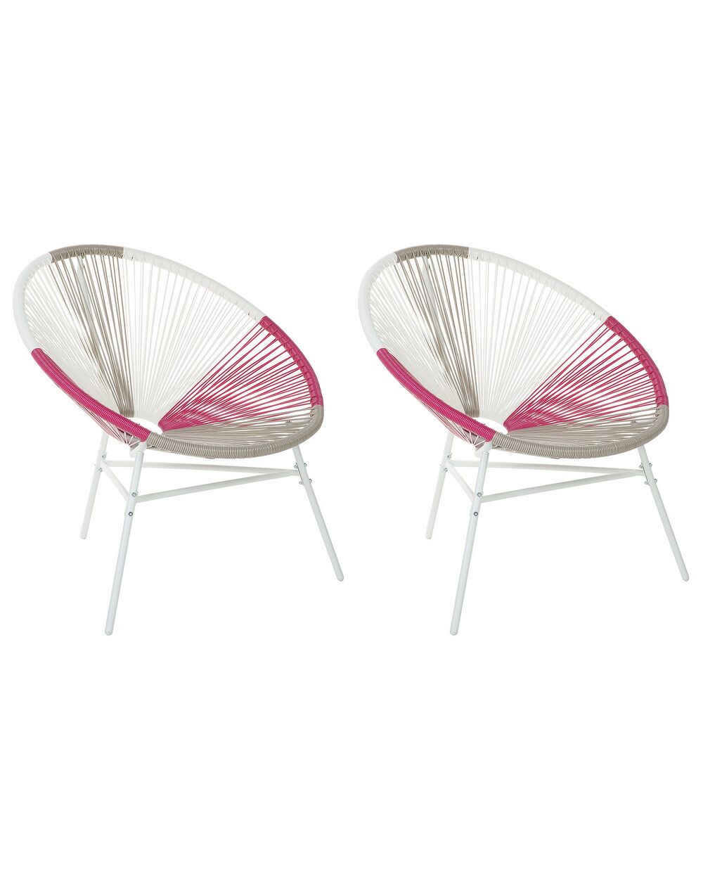 Set of 2 Garden Chairs ACAPULCO PE Rattan Fuchsia Pink