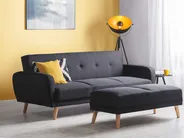 Sofa Bed 3 Seater FLORLI Fabric Black_704143