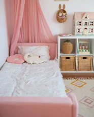 Kids Bed Boucle LAYE 90 x 200 cm (EU Single) Pink_983817