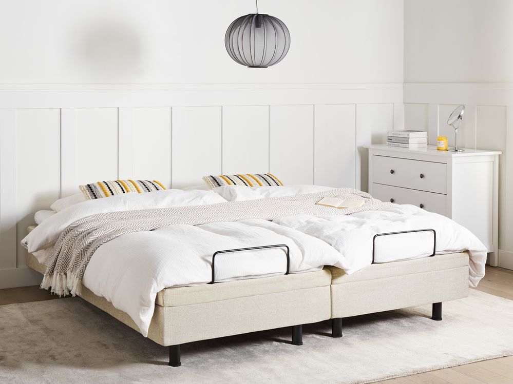 Justerbar seng uden hovedgærde  DUKE II 160 x 200 cm Beige