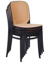 Set of 4 Dining Chairs Beige and Black PLOSE_935333