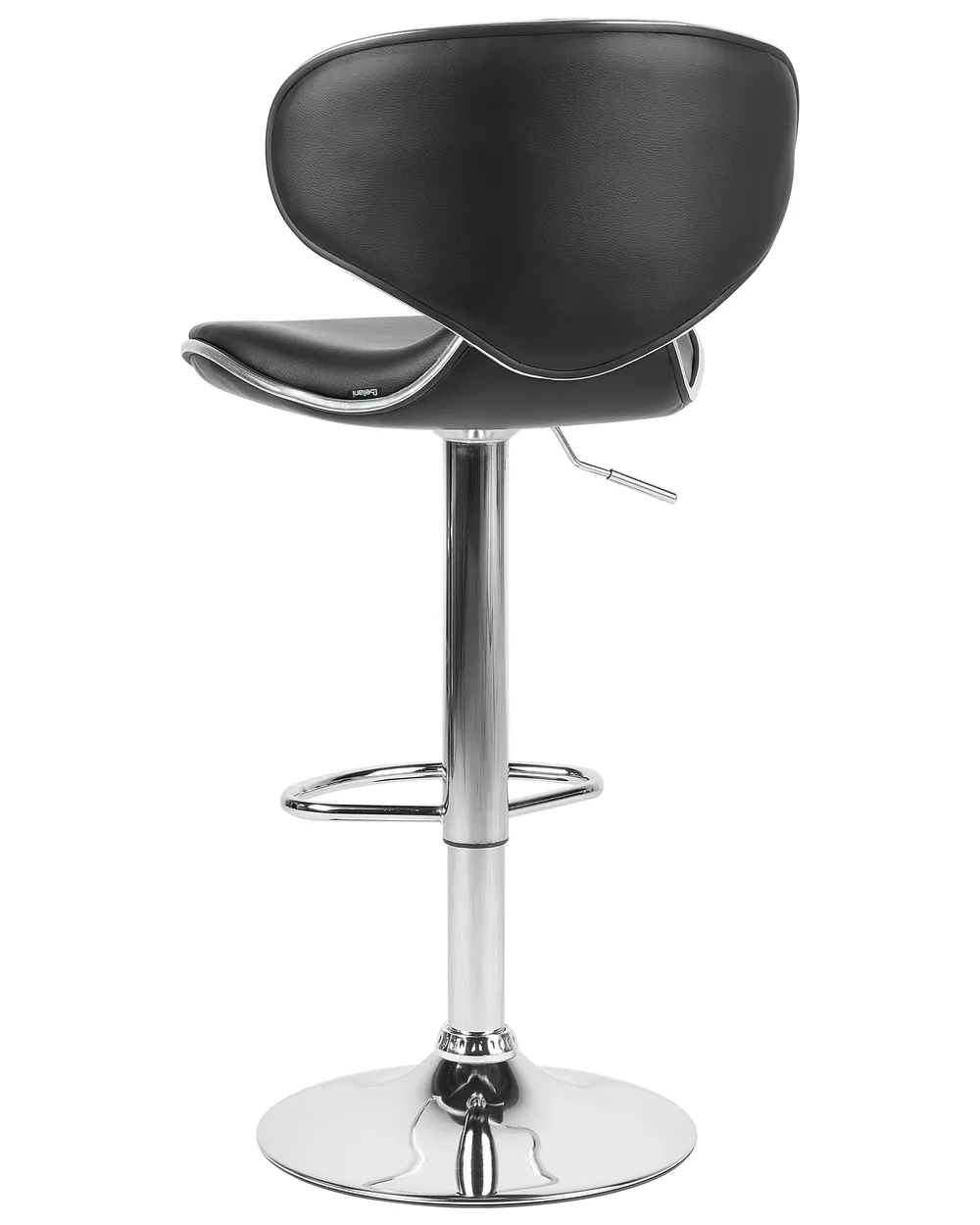 Set of 2 Bar Chairs CONWAY Swivel Faux Leather Black_743418