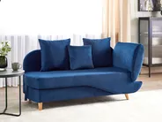 Right-Hand Chaise Longue MERI with Storage Velvet Navy Blue_931679