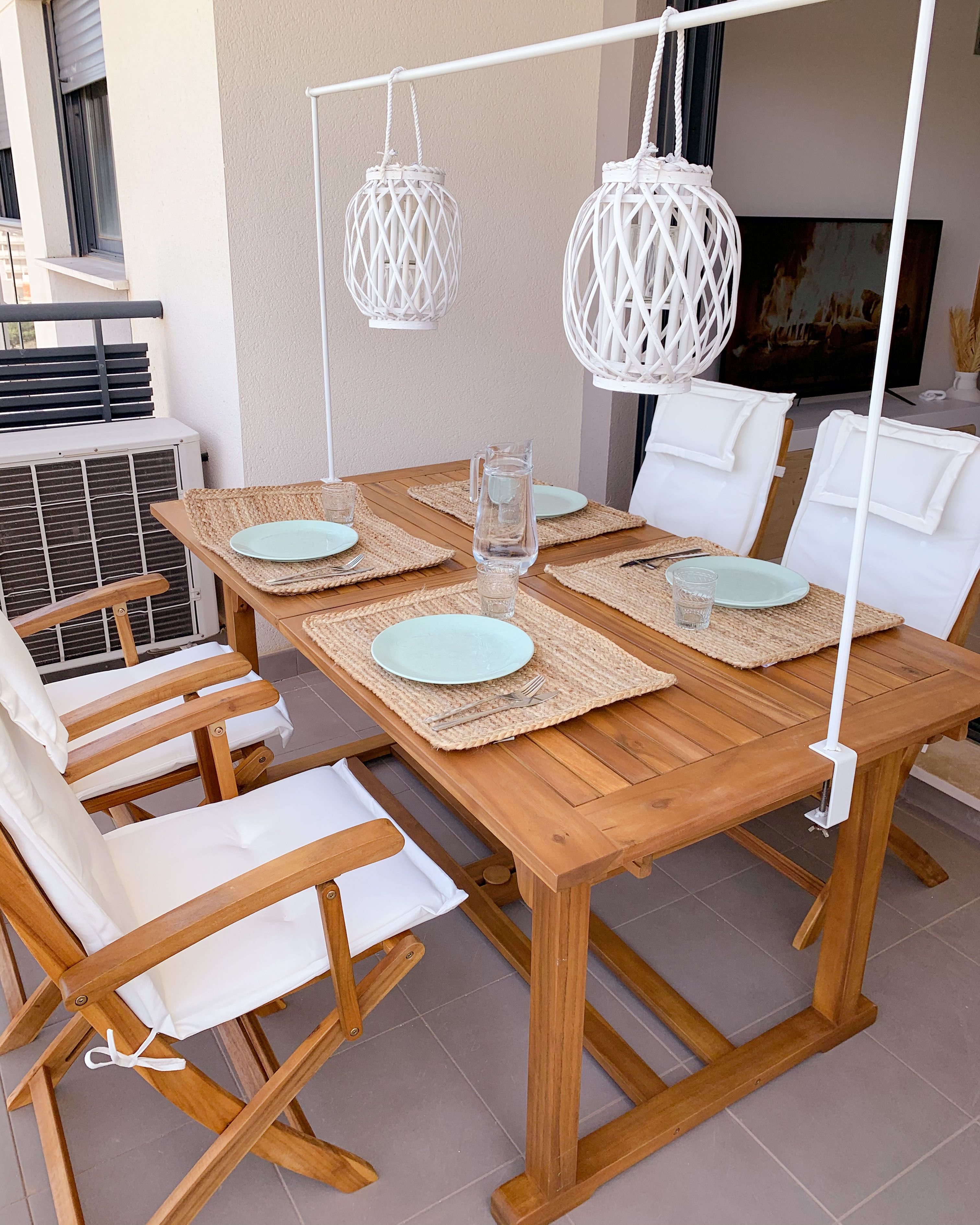 Set van 4 stoelkussens, zitkussens, 48 x 45 cm, zitkussens, gestoffeerd, voor binnen en buiten, tuin, vrije tijd, zomer, beige