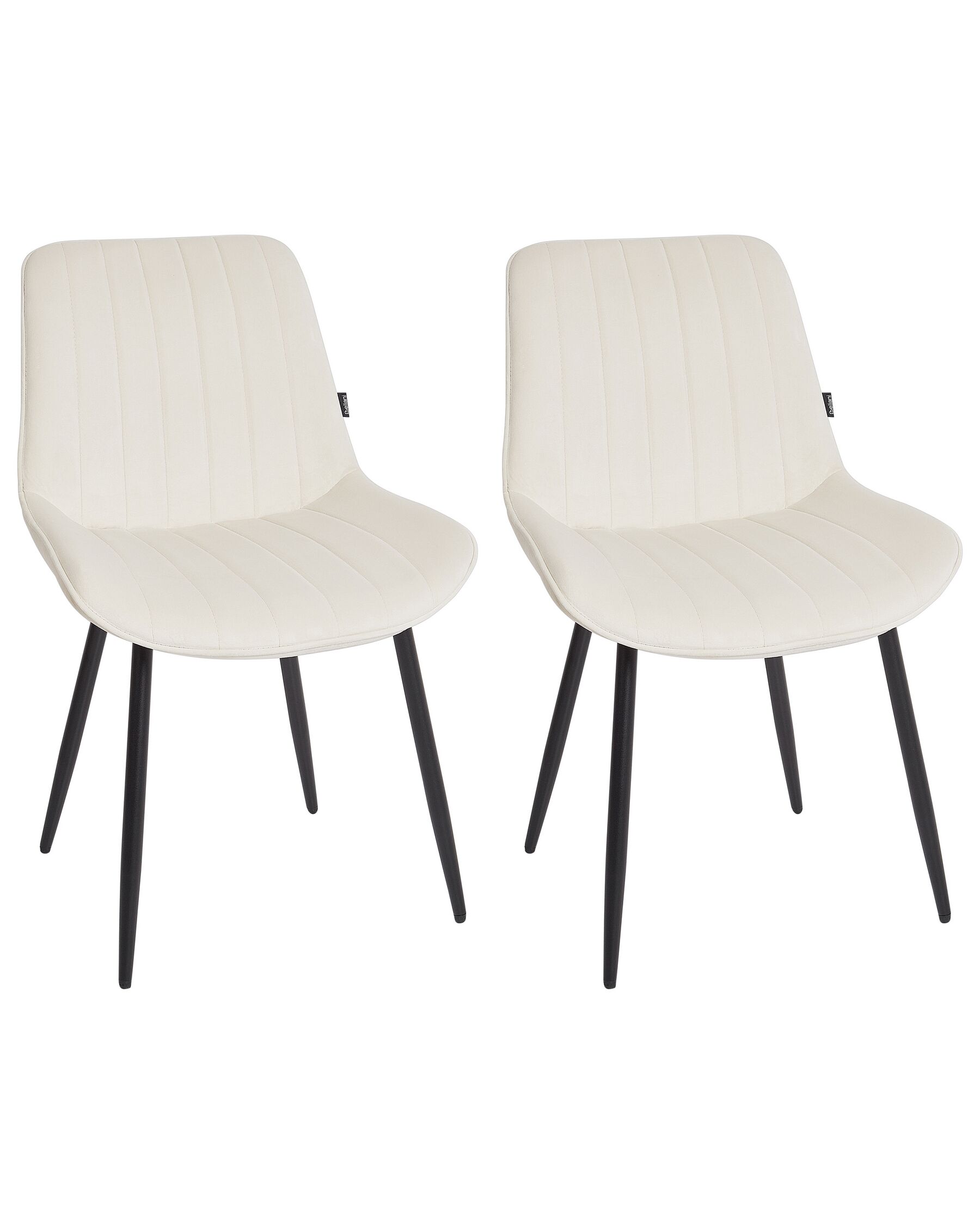 Lot de 2 chaises de salle à manger en velours beige clair DUBROVNIK_928980