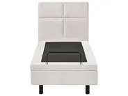 Bett verstellbar Stoff VICEROY 80 x 200 cm Hellbeige_1044466