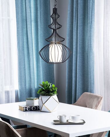 Metal Pendant Lamp Black KOLVA