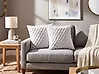 Set of 2 Decorative Cushions PURSLANE 43 x 43 cm Faux Fur White Geometric Pattern