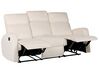 Sofa 3-osobowa welurowa z manualną funkcją relaksu biała VERDAL_904778