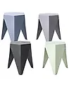 Set of 4 Garden Stools KARAVOS Multicolour