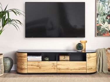 TV Stand Light Wood and Black JEROME