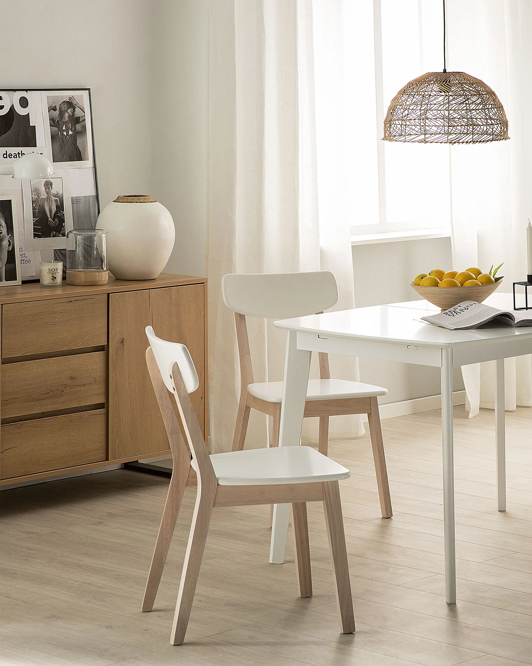 Set di 2 sedie da pranzo SANTOS Bianco_757987