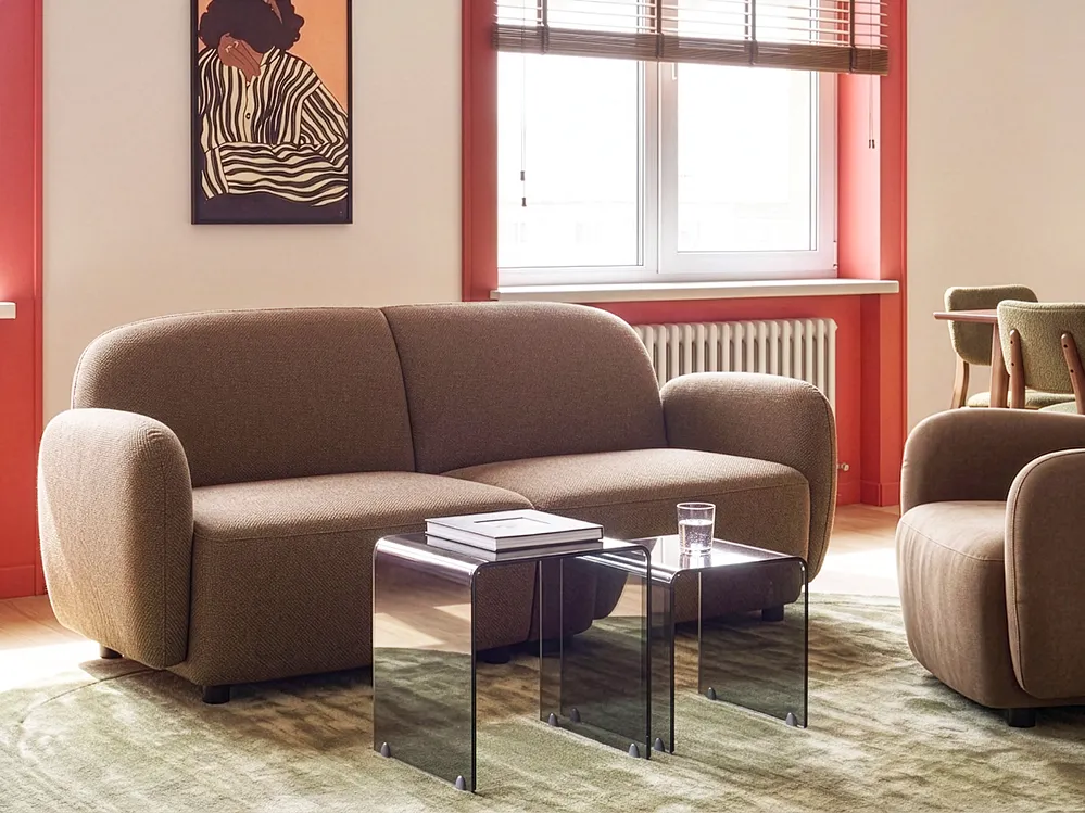 Sofa 2 Seater JULE Fabric Brown