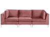 3 Seater Modular Velvet Sofa Pink EVJA_858745