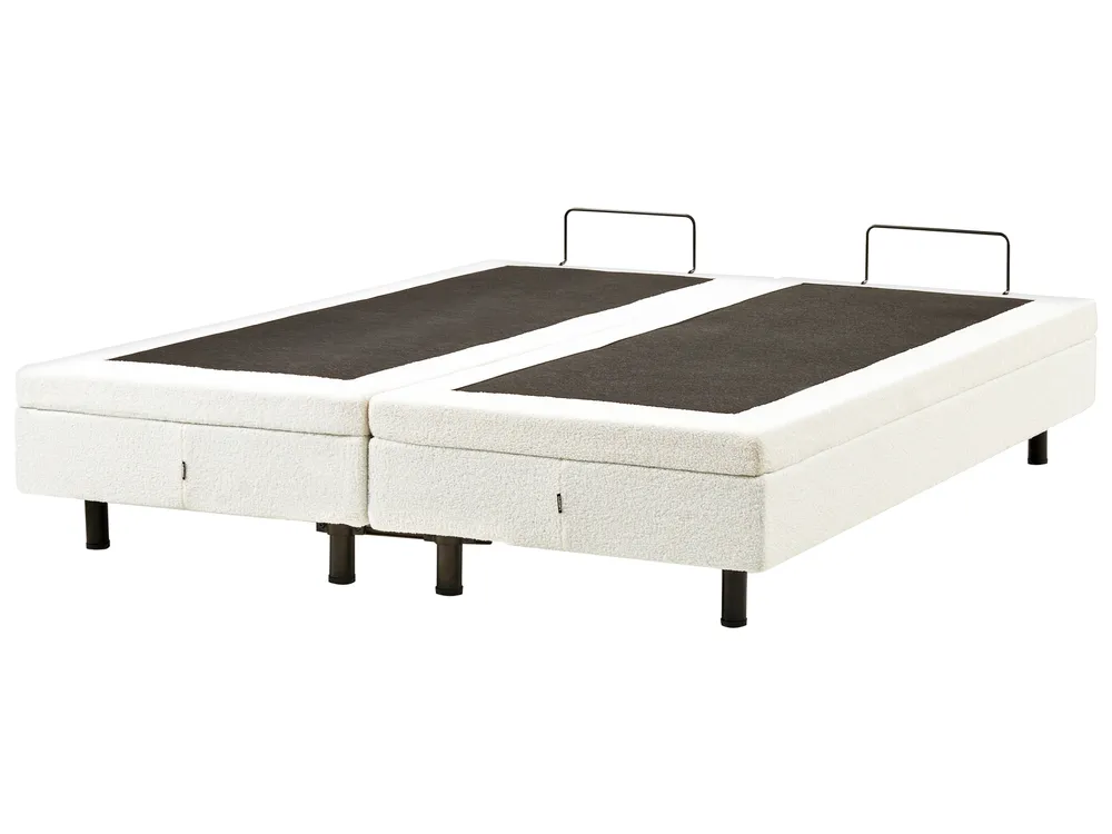 Adjustable Bed without Headboard Boucle DUKE 160 x 200 cm (EU King Size) Off-White_1011450