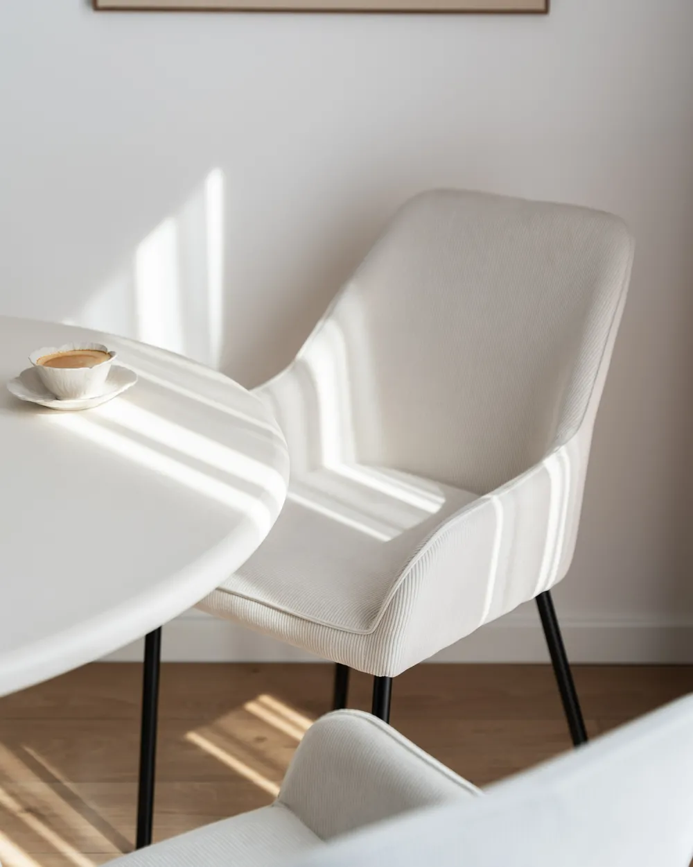 LEWE Set Di 2 Sedie Da Pranzo, Sedie Imbottite Con Tessuto Di Lino E Gambe In Metallo Design A Righe Nero 87150628