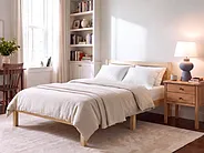Bed Pine Wood MERCURER 120 x 200 cm (EU Small Double) Light Brown_1156848