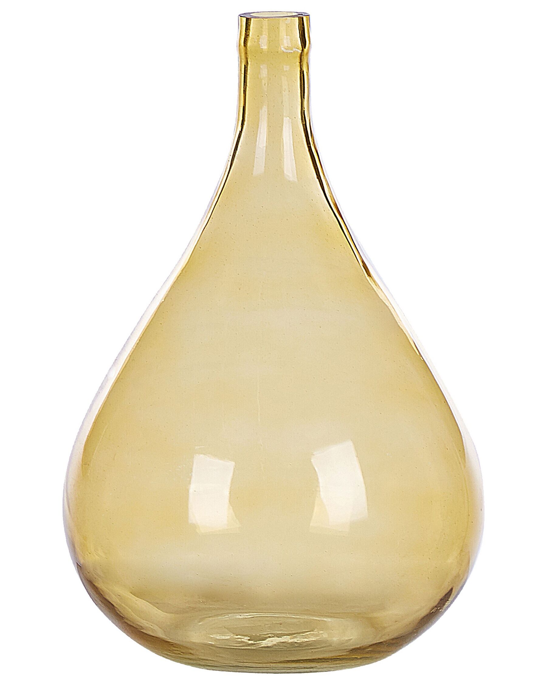 Glass Decorative Vase 31 cm Yellow BHATURA _823692