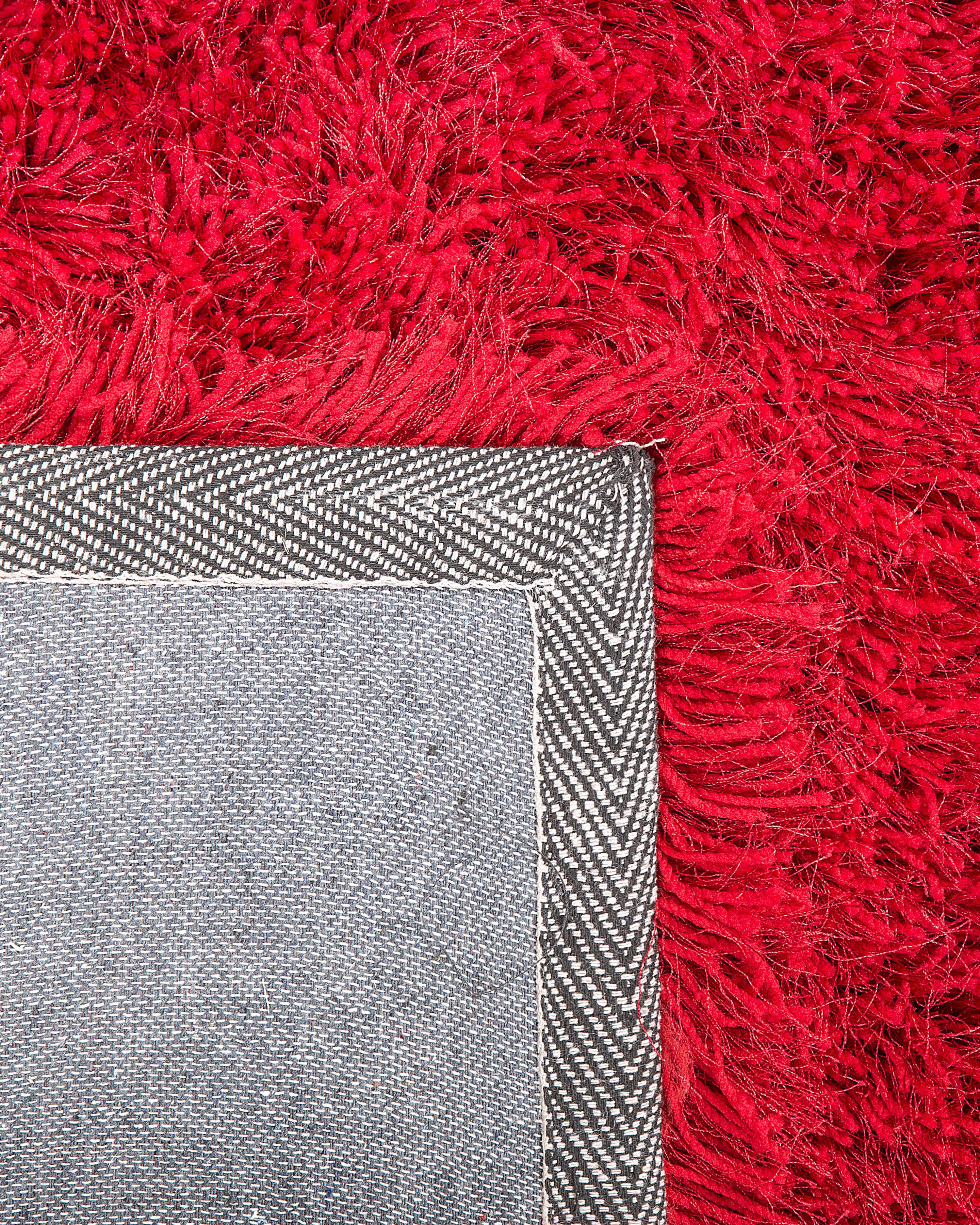 Tapis à poils longs CIDE Rouge 140 x 200 cm_746904