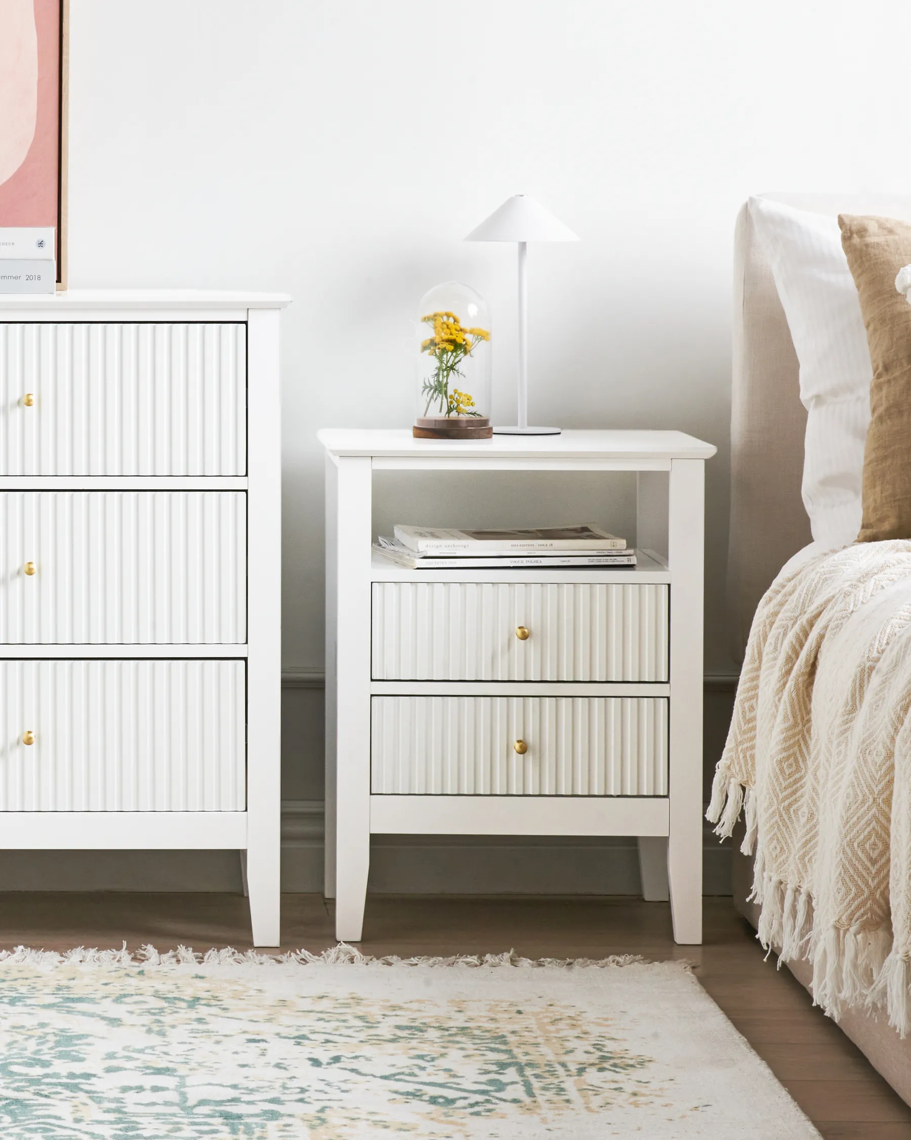 2 Drawer Bedside Table ASSISI White_942877