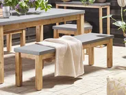 Garden Dining Set with Benches and Stools 8 Seater OSTUNI Concrete Grey_804869