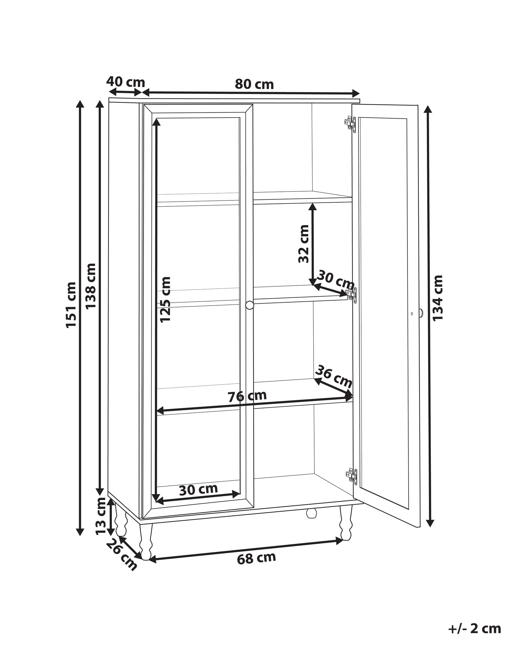 Glass Display Cabinet 80 cm Black TINGLEDALE_949891