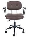 Faux Leather Desk Chair Dark Brown ALGERITA_855210