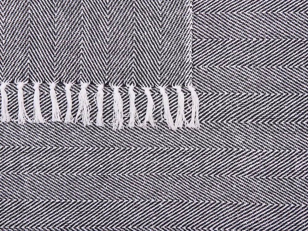 Koc TANGIER Bawełna 130 x 160 cm Czarny_848623