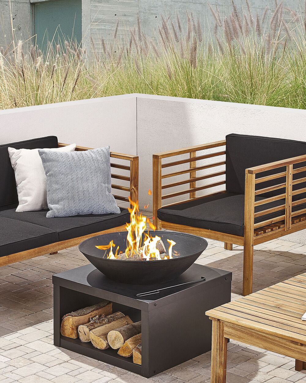 Hardwood garden sofa set discount