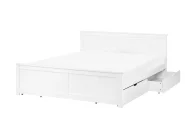 Bed with 4 Drawers SABRAN Pine Wood White 160 x 200 cm (EU King Size)_1061303