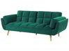 Sofa rozkładana welurowa zielona ASBY_788035