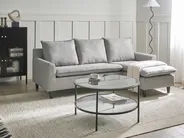 Corner Sofa 3 Seater ELVENES Fabric Light Grey Left Hand_712587