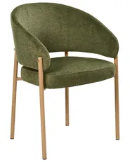 Set of 2 Dining Chairs ZANE Fabric Green_1042485