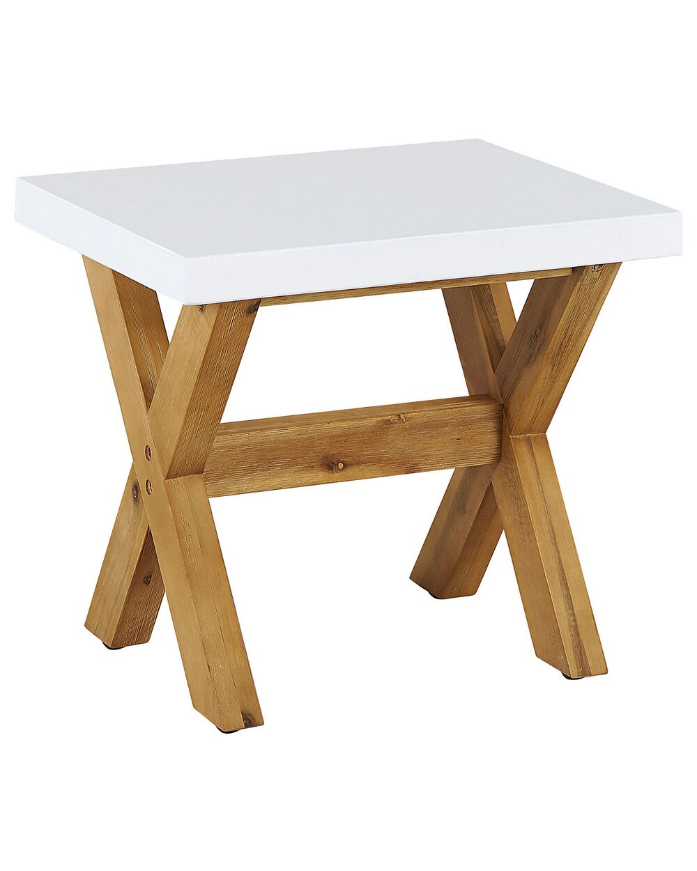 Faux Concrete Garden Stool White OLBIA Beliani