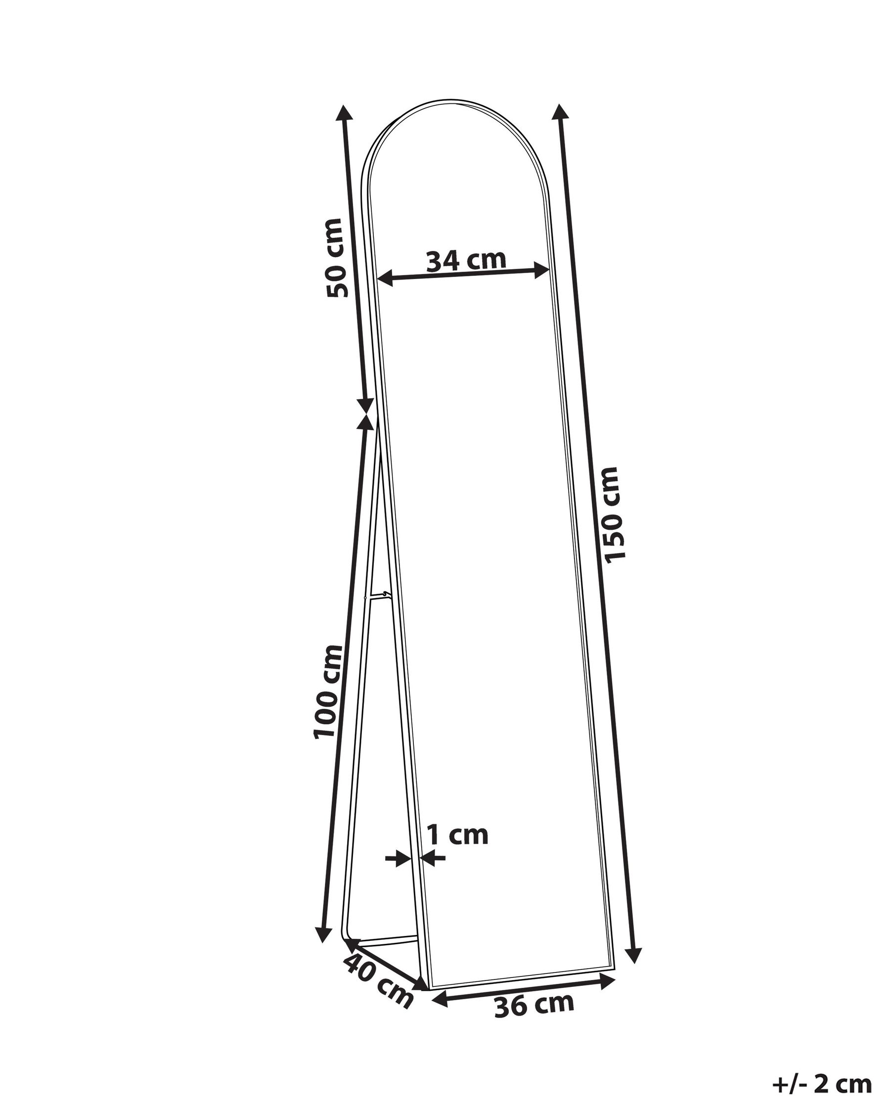 Lustro stojące BAGNOLET 150 cm Metal Srebrny_830668
