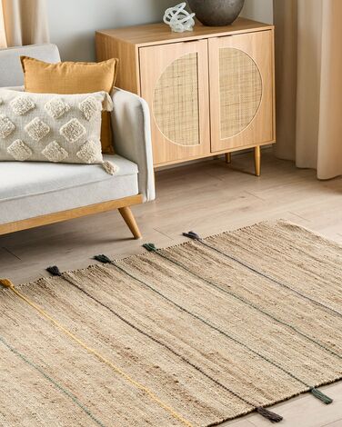 Jute Area Rug 140 x 200 cm Beige RAUTA