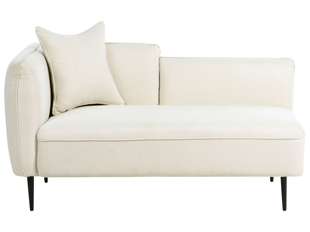 Chaise Longue En Velours Rouge Foncé Côté Gauche MIRAMAS