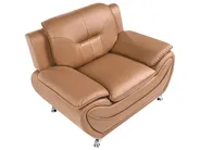 Living Room Set 6 Seater LEIRA Faux Leather Golden Brown_1058434
