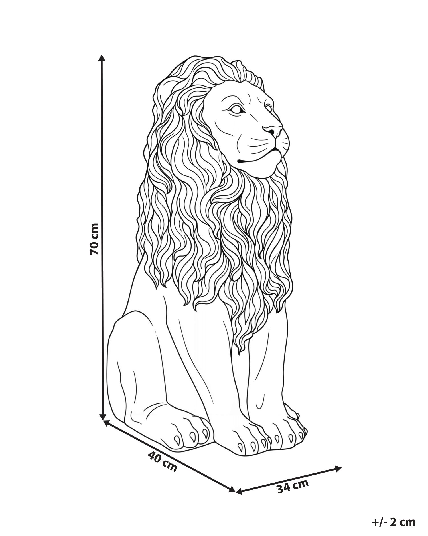 Garden Statue LEONE Lion Light Grey_1150356