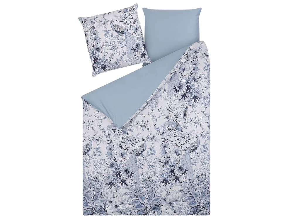 Housse De Couette Blanche Fleurs Bleues | Housse De Lit
