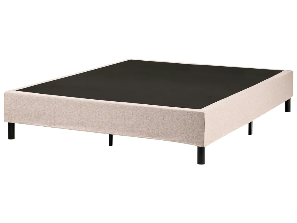 Divan Bed without Headboard Fabric COUNTESS 160 x 200 cm (EU King Size) Beige_978630