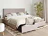 Bed with Storage Drawers LA ROCHELLE Fabric Light Grey 180 x 200 cm (EU Super King)