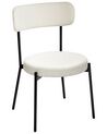 Lot de 2 chaises de salle à manger en tissu bouclé blanc ALLISON_929037